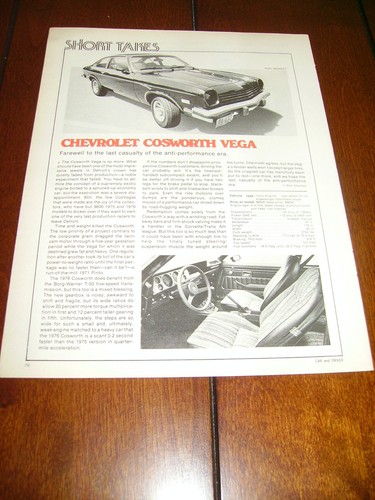 1976 chevrolet cosworth - chevrolet, vega