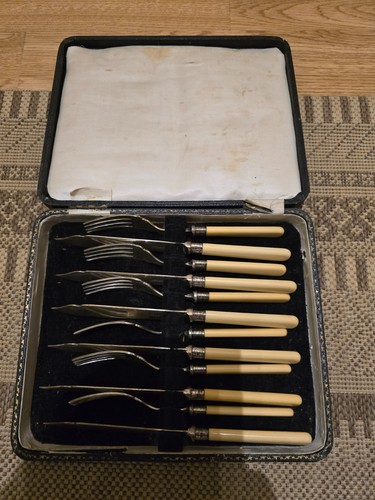 Vintage set fish cutlery - set,