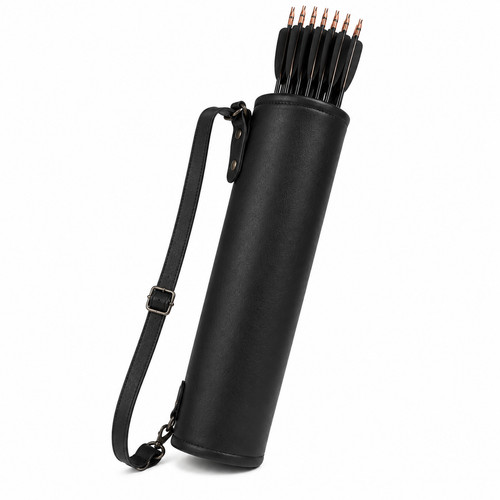 Black faux leather archery - faux,