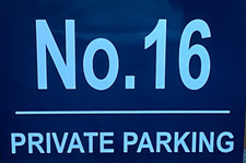 Personalised PRIVATE PARKING Sign Metal Print Custom Number Keep Clear Space A45