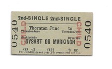 1960s Thornton Junc. - Dysart / Markinch 2nd Child Sgl Railway Ticket BTC BR(H)