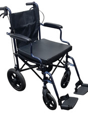 Careco Avigo Compact Lite Transit Wheelchair Folding Blue 17 x 17 Inch Seat