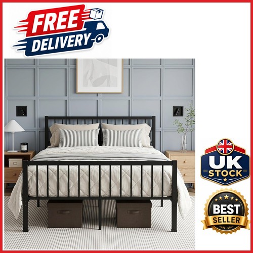 Modern black metal bed frame - modern,