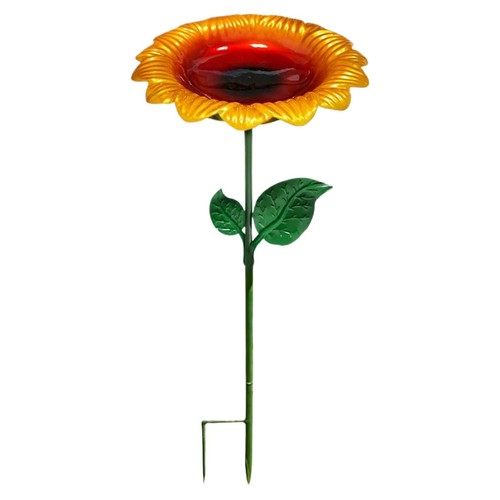 Bird bath with stake metal - bird,