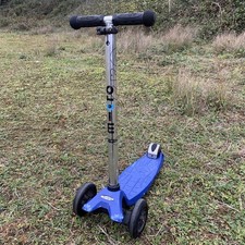 Micro Maxi Scooter - Blue & Silver - Suitable Ages 5-12 - Adjustable Handles