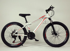 26 Inch White Red Adult Bike