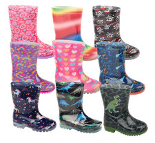KIDS WELLIES WELLINGTON RAIN SNOW BOOTS COLOURFUL LIGHTWEIGHT FREE P&P