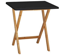 Habitat Drew Folding Bamboo 2 Seater Table - Black | Compact Outdoor Indoor