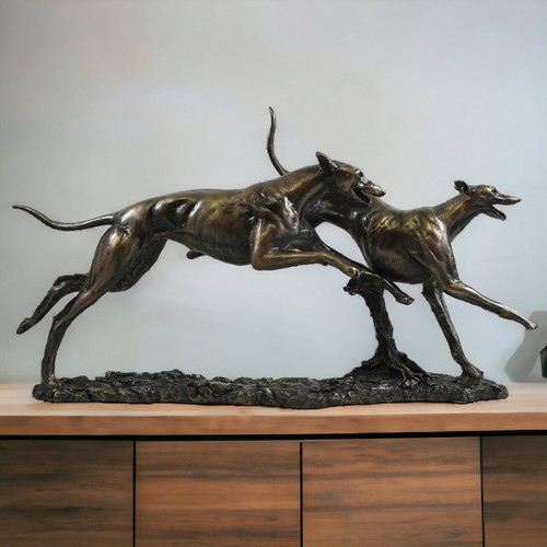 Bronze finish resin greyhound - bronze,