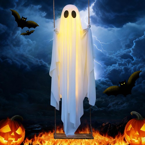 Halloween swinging ghost - halloween,