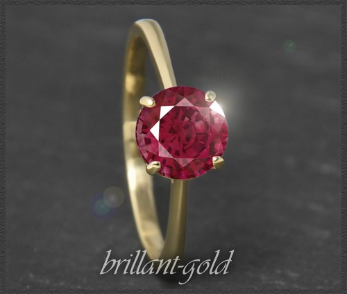 Ruby ring 585 yellow - ruby,