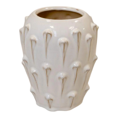 Small cream ceramic bobble - cream,