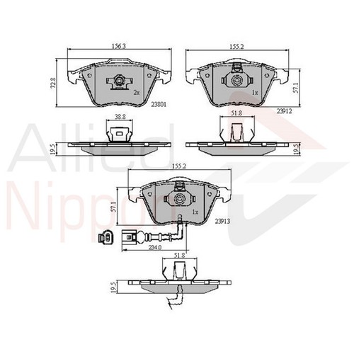 Brake pads set for audi - set,