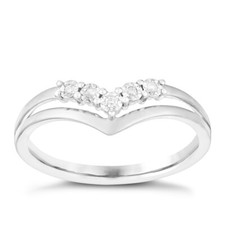 Brand new H Samuel 9ct White Gold Wishbone Diamond Ring