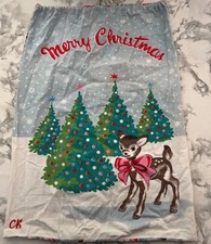 Cath Kidston Large Christmas Deer Kitsch Bambi Sack Retro