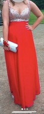 Prom dress red illusion - dress,