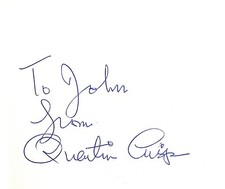 *Signed* QUENTIN CRISP hb