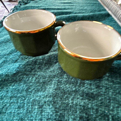 Apilco green white porcelain - green,