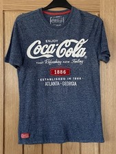 Coca-Cola T-shirt Grey blue Size Small Used By Tesco