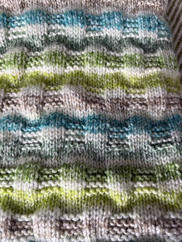 Handknitted baby blanket x - baby,