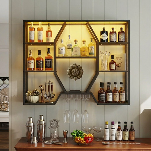 Wall mounted bar shelves - mounted, 9