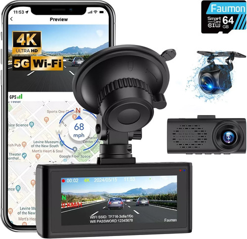 Faumon dash cam - 4k, lens
