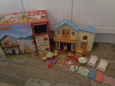 sylvanian families hillcrest home in original box-lots of furniture/accessories+