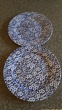 Set of 2 Churchill Blue White Medium Vintage Print Like Wetherspoons Plates 26cm