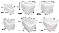 Transparent Clear Plastic Storage Box Boxes Lid Home Stackable Food Save Storer