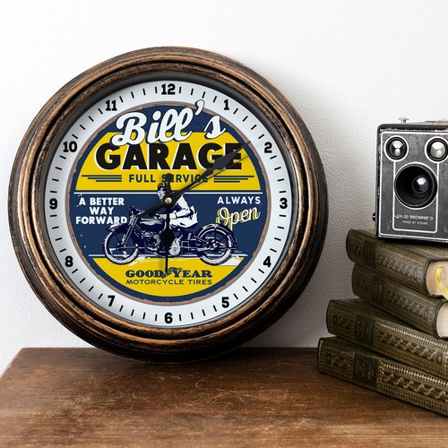 Personalised garage clock - garage,