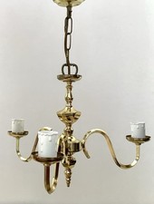 Gold Triple Candle Pendant Light Candelabra With Ceiling Fixing Traditional