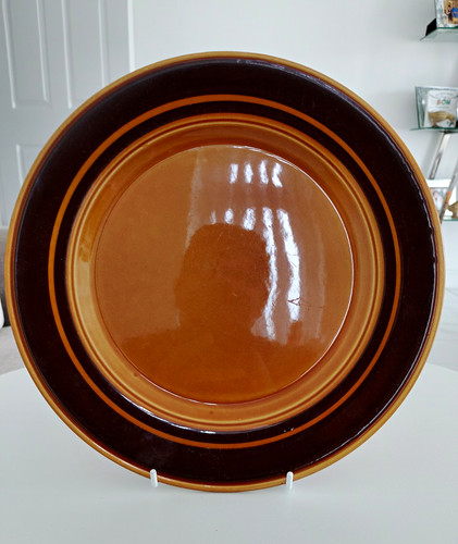 70s brown solid glossy ceramic - 70s,