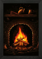 Cozy Fireplace Illustration