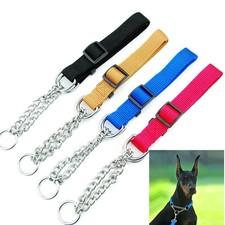 1x Strong Training Dog Collar Adjustable Semi Half Choke Choker Chain Training