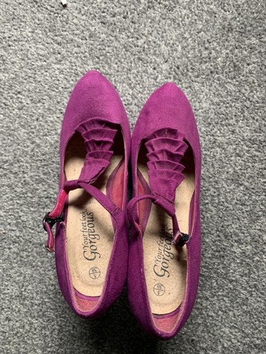 Pink magenta suede heeled - magenta,