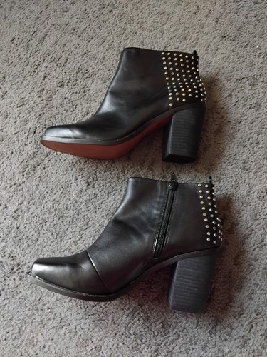 Ladies black leather ankle - ladies,