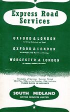 South Midlands Express Road Services Timetable Oxford & Worcester - London, 1966