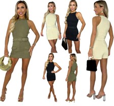 Womens Belted Jumpsuit Ladies