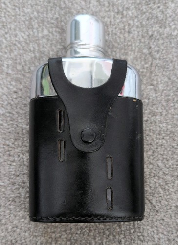 Glass hip flask with faux - flask,