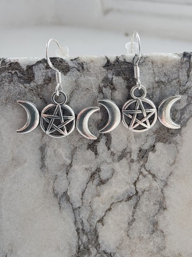 Silver pentagram triple moon - triple,