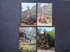 4 VINTAGE POSTCARDS OF THE PETER PAN STATUE, KENSINGTON GARDENS, LONDON