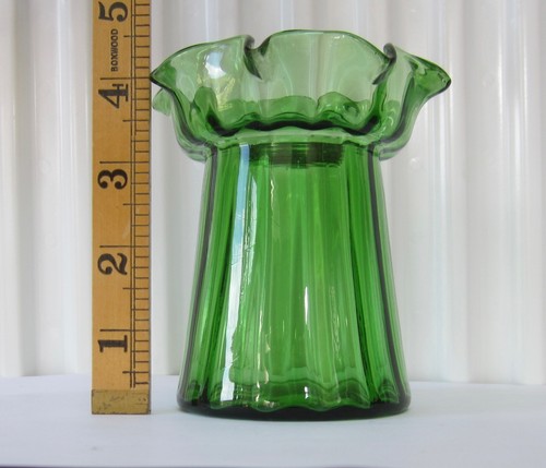 Antique green glass hyacinth - green,