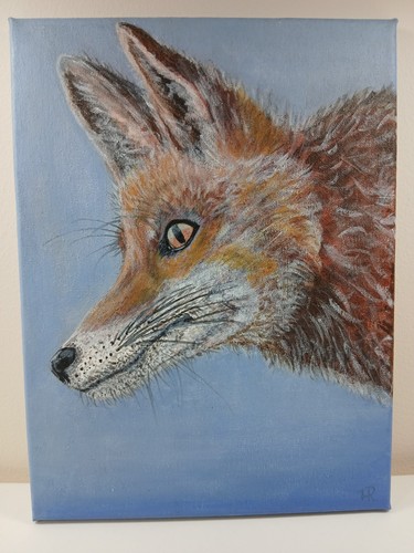 Fox acrylic painting - fox,