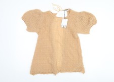 Zara Women's Beige Puff Sleeve Blouse, Size S