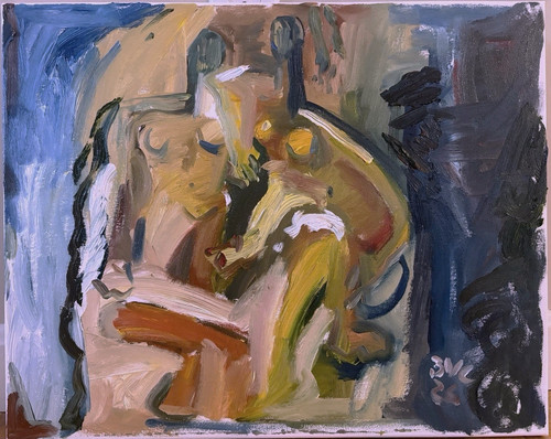 Cubist figures interior oil - figures,