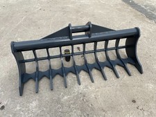 0.7 - 1 Ton Excavator Riddle Rake Bucket Stone Rake Lawn Rake 75mm GAP - Kubota