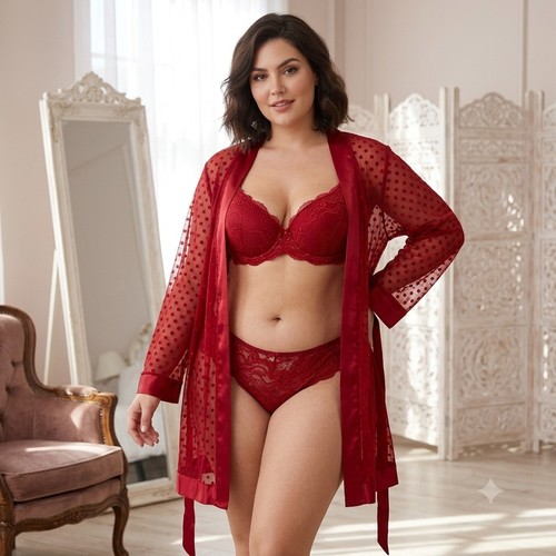 Sexy wine red piece - red, 3-piece