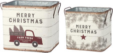 Farmhouse Tin Buckets - Farm