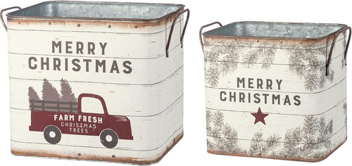 Farmhouse tin buckets farm - tin,