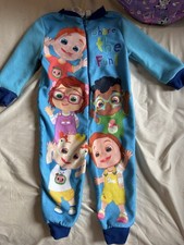 Cocomelon one piece Pyjamas  Official License Blue - JJ And Friends 12-18 Months